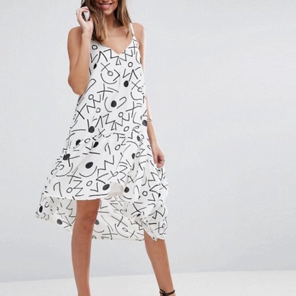 ASOS Trapeze Sundress in Squiggle Print